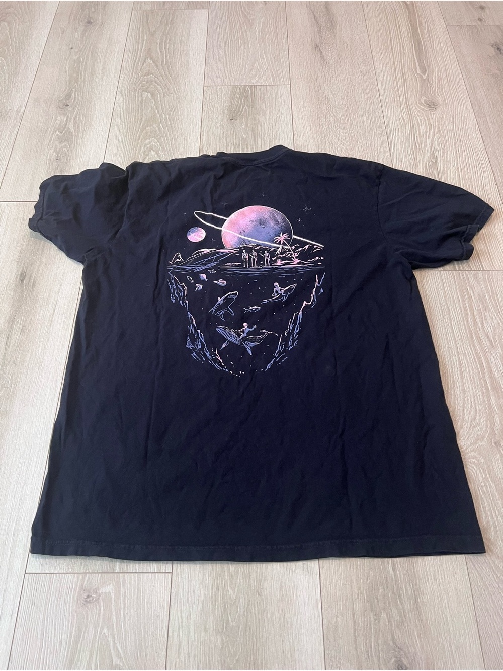 Cove Black Short Sleeve Crew Tee with Pink Chest Graphic - Picture 5 of 5